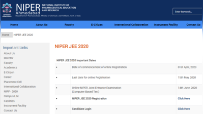 NIPER JEE 2020: एंट्रेंस के लिए ऑनलाइन आवेदन शुरू, ये रहा डायेरक्ट लिंक