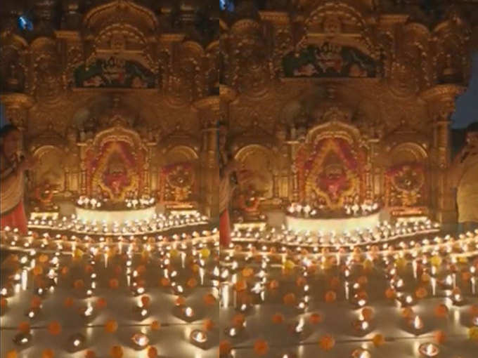 मुंबई के प्रसिद्ध सिद्धि विनायक मंदिर में दीप प्रज्वलित