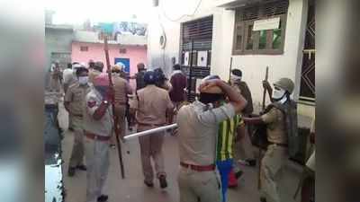 लॉकडाउन गश्त करती पुलिस पर  भरतपुर के कोटला मोहल्ले में पथराव