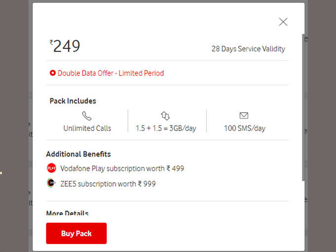 ​Vodafone का 249 रुपये वाला प्लान