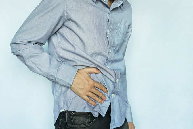 Man with stomach pain