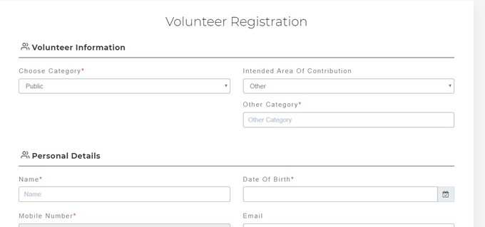 volunteer form
