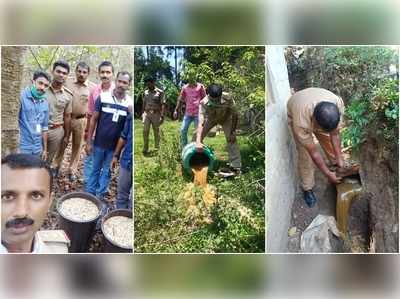 വയനാട്ടിൽ  വ്യാജമദ്യവേട്ട! ലോക്ക് ഡൗണിൽ പിടിച്ചെടുത്തത് 1000 ലിറ്ററിലധികം വാഷ്!