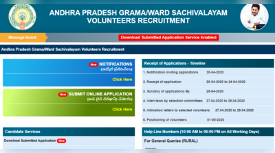 AP Grama Volunteer 2020: ग्राम/वॉर्ड स्वयंसेवक के 10 हजार से ज्यादा पद, आवेदन शुरू