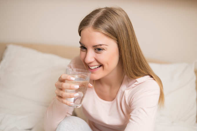 Woman drinking water