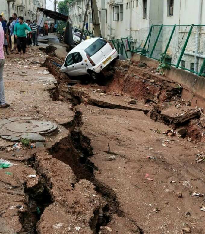 road collapse