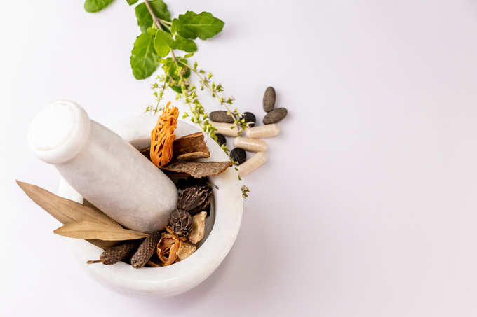 spices in mortar pestle