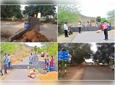 ఆంధ్ర సరిహద్దులో గోడలు కట్టిన తమిళనాడు అధికారులు