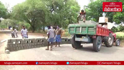 ఆంధ్ర సరిహద్దులో గోడ కట్టిన తమిళనాడు అధికారులు 