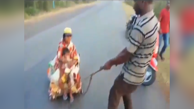 जुगाड़ की गाड़ी पर गर्भवती पत्नी और बेटी को बिठाया, 17 दिन में 800KM पैदल चलकर पहुंचा गांव