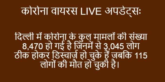 दिल्ली में अबतक कोरोना से 115 लोगों की मौत।