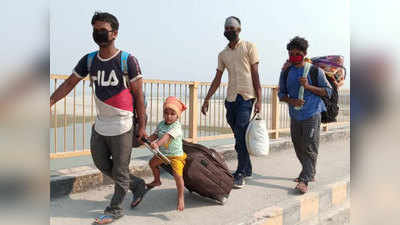 बिहारः थकान से चूर पिता ने ट्रॉली बैग को बनाया बेटे की सवारी