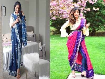 Sari Denim Challenge : ಲಲನೆಯರ ಮನಗೆದ್ದ ಹೊಸ ಫ್ಯಾಷನ್ ಚಾಲೆಂಜ್