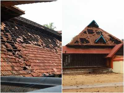 ചുഴലിക്കാറ്റിൽ വൈക്കത്ത് കനത്ത നഷ്ടം; വീടുകൾക്കും ക്ഷേത്രത്തിനും നാശനഷ്ടം: ജില്ലകളിൽ യെല്ലോ അലർട്ട്