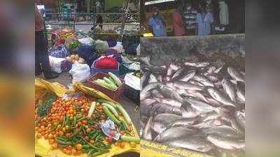 इंदौर में बड़ी कार्रवाई, 5 ट्रक फल-सब्जी और 1.30 टन मछली जब्त