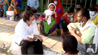 राहुल गांधींनी घेतली मजुरांची मुलाखत; शेअर केला व्हिडिओ