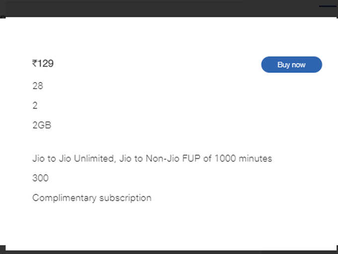​Jio का 129 रुपये वाला प्रीपेड प्लान