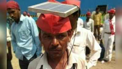 મુંબઈ: માથે સોલર પેનલ લઈને રેલીમાં આવ્યો ખેડૂત!