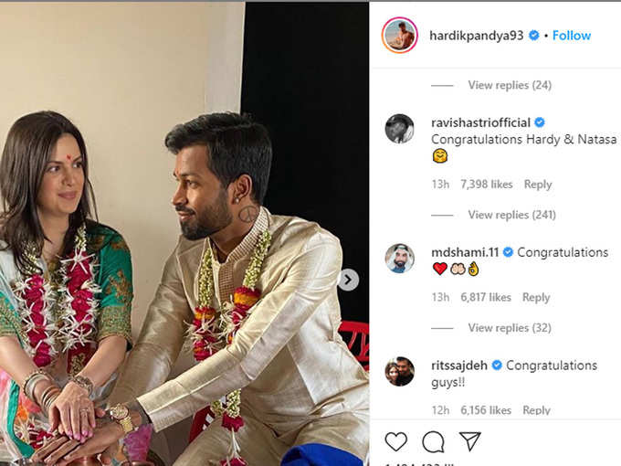 hardik pandya post