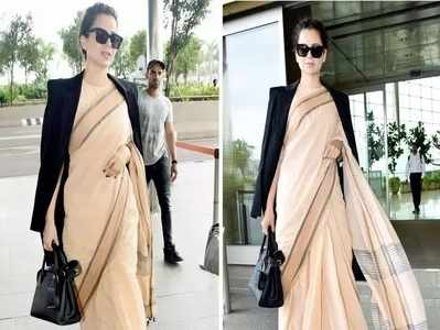 Kangana Ranaut : ६०० रुपयांची साडी आणि २.५० लाख रुपयांची पर्स, कंगना राणौतचा ग्लॅमरस अंदाज