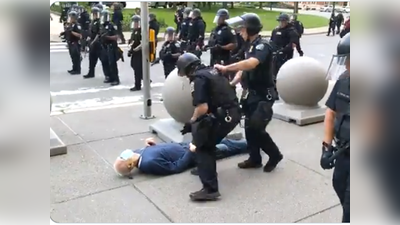 जॉर्ज फ्लायड मौत: अमेरिका में पुलिस की एक और क्रूरता, बुजुर्ग प्रदर्शनकारी का सिर फटा