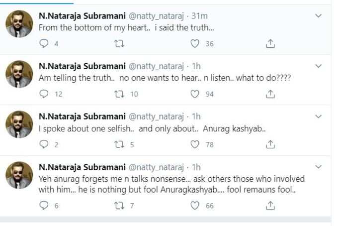 Natraj tweets about Anurag Kashyap