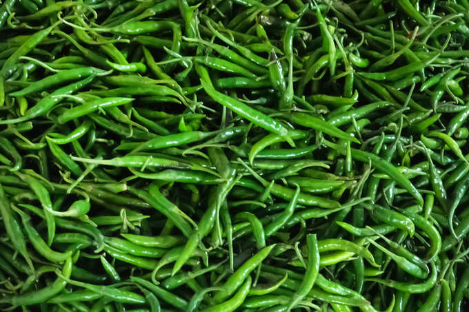 Ripe green chilli pepper