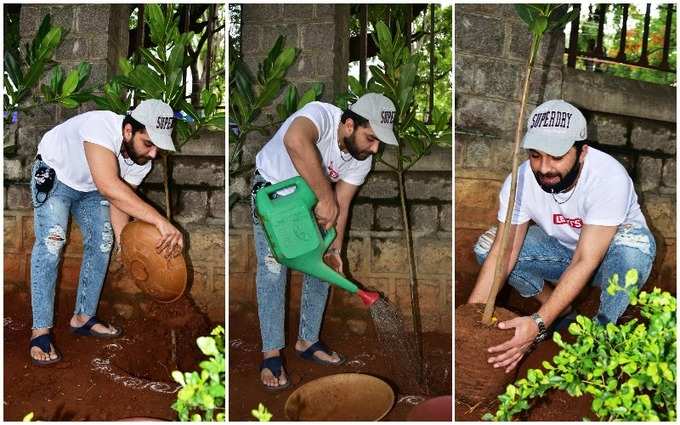 మొక్కలు నాటుతోన్న విశ్వక్ సేన్