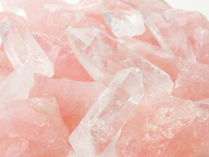 rose quartz crystals istock 1