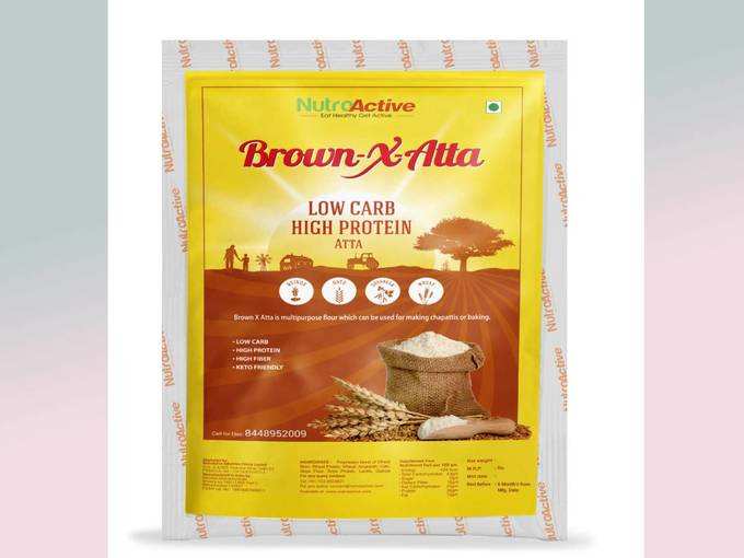 NutroActive BrownXatta Atta, High Protein &amp; Low Carb Keto Friendly Flour - 3.4 Kg