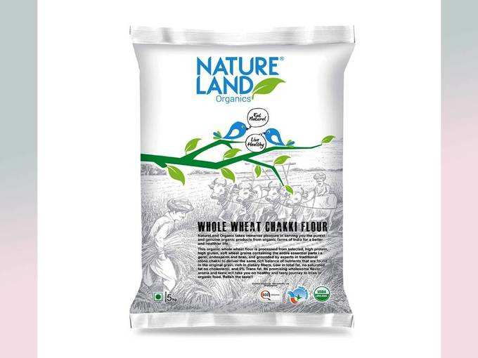 Natureland Organics Whole Wheat Flour Bag, 5 kg