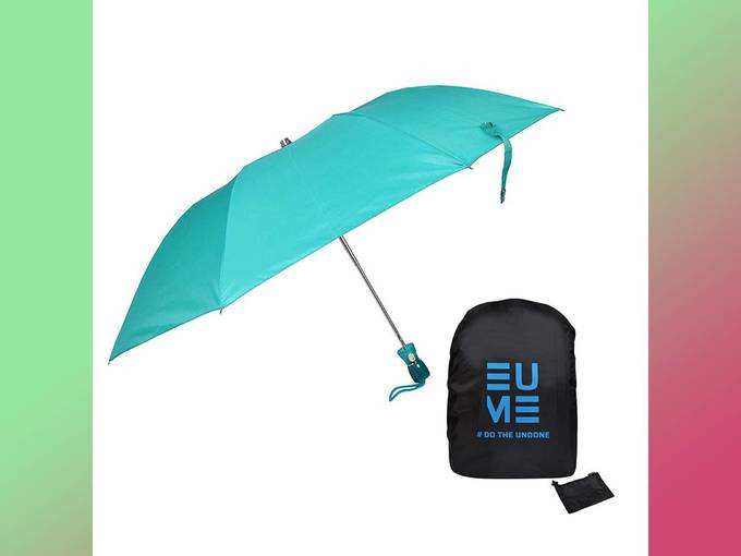 Fendo Combo of 2 Fold Auto Open Umbrella and EUME 30Ltr Rain &amp; Dust Cover for Backpack
