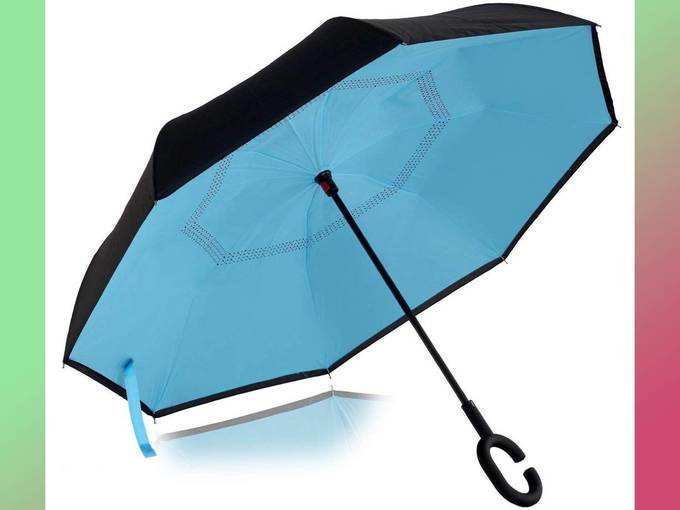 SHREVI® Umbrella Windproof, Reverse Umbrella, Umbrellas for Women with UV Protection, Upside Down Umbrella with C-Shaped Handle [Multi Color