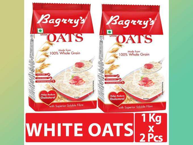 Bagrry&#39;s White Oats, 1kg, Pack of 2