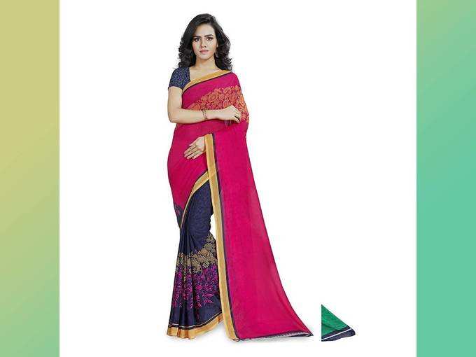 Anand Sarees Georgette Saree with Blouse Piece (1190_1_Multicoloured_Free size)