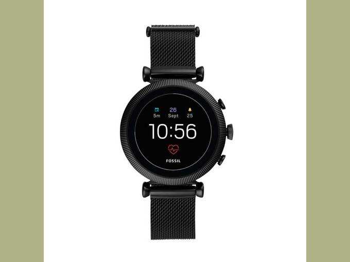 Fossil Womens Gen 4 Sloan HR Stainless Steel Touchscreen Smartwatch with Heart Rate, GPS, NFC, and Smartphone Notifications (Black Stainless Steel Mesh)