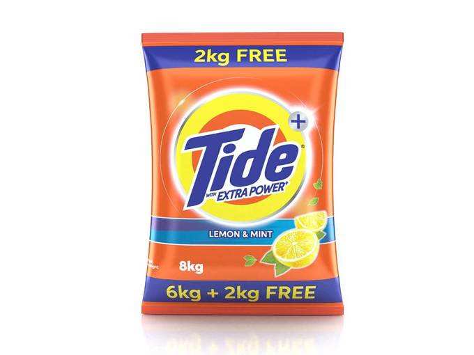 Tide Plus Extra Power Detergent Washing Powder - 6 kg (Lemon and Mint) with Free Detergent Powder - 2 kg