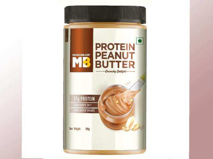 MuscleBlaze High Protein Natural Peanut Butter with Whey Protein - Unsweetened, Crunchy 750g