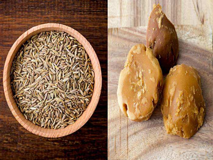 top 8 health benefits of cumin seed and jaggery for weight loss and high blood pressure in hindi