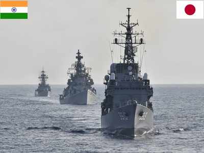 चीन से तनाव: साथ आई भारत और जापान की नौसेना, किया युद्धाभ्यास
