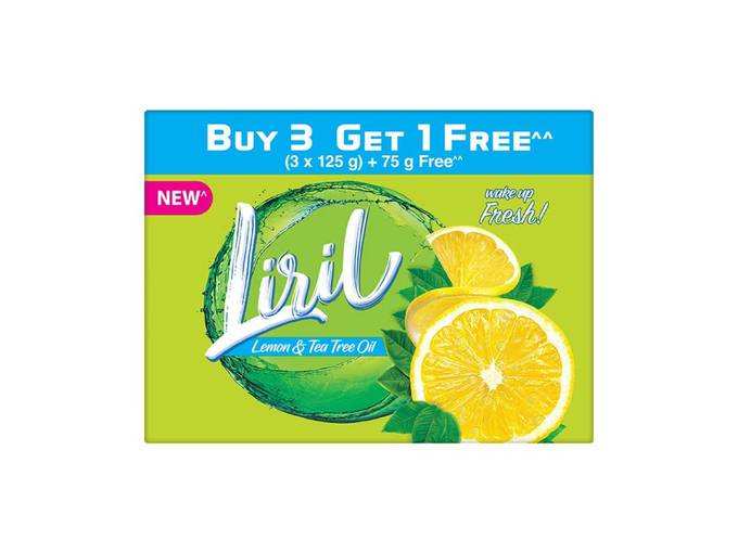 Liril Lemon and Tea Tree Oil Soap, 125 g (Buy 3 Get 75g Free)