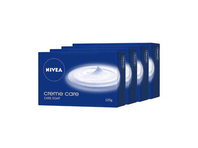 NIVEA Soap, Creme Care, For Hands And Body, 125g (4 Pieces)