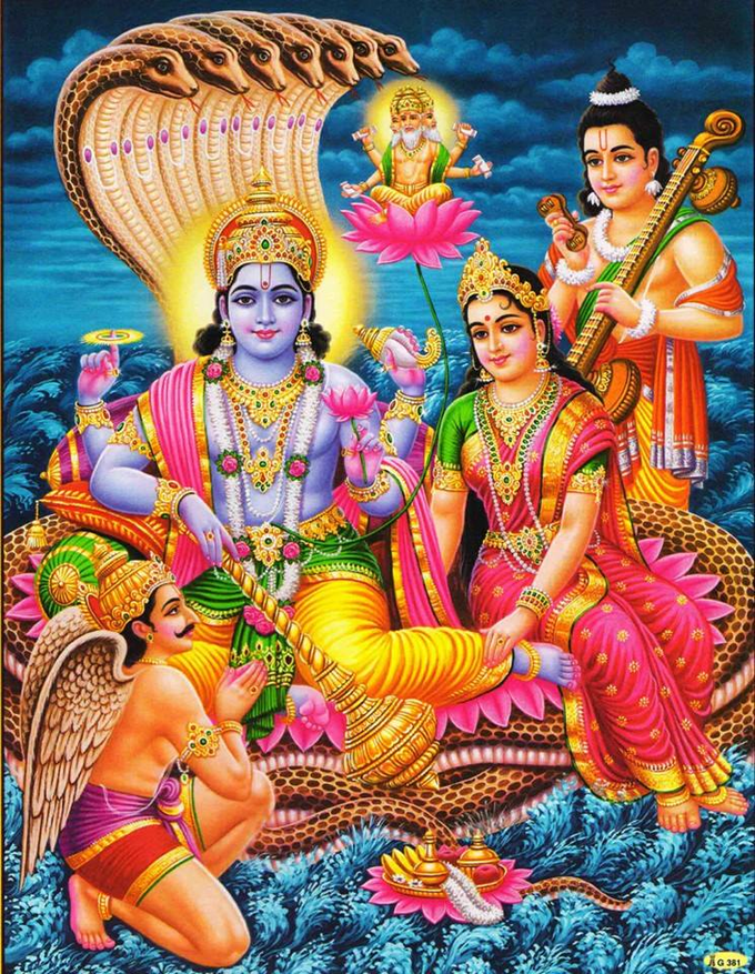 Lord Vishnu And Goddess Lakshmi