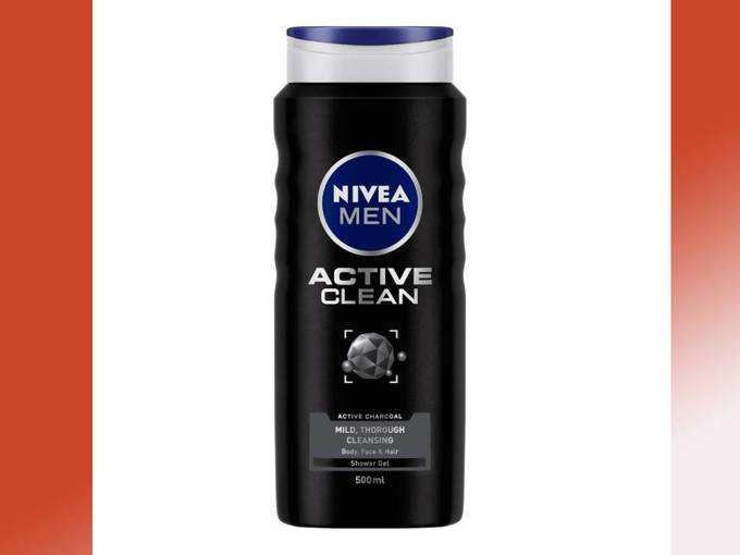 NIVEA Shower Gel, Active Clean Body Wash, Men, 500ml