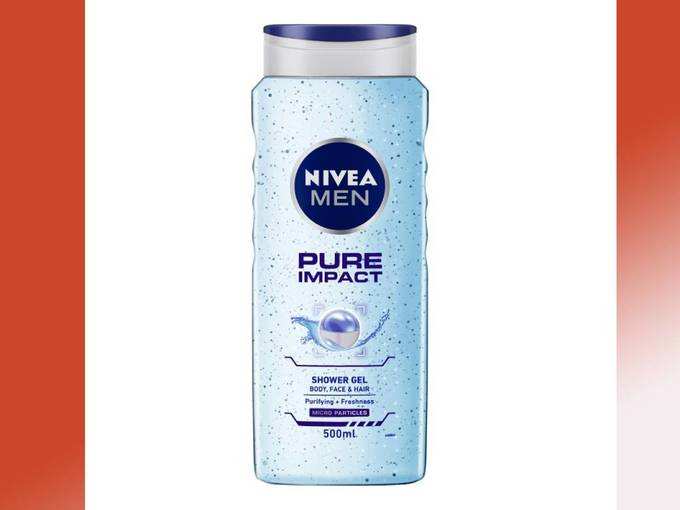 NIVEA Men Pure Impact Shower Gel, 500ml, Hair, Face &amp; Body Wash Size:500ml