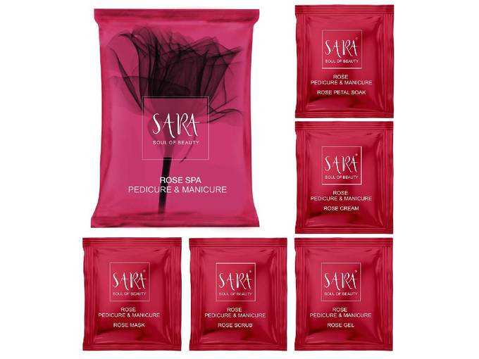 SARA SOUL OF BEAUTY Pedicure Manicure Rose Kit for All Skin Type - Infused with Botanical Extracts for Soft, Supple, Healthy, Lustrous and Tan-free Skin (2PCS)