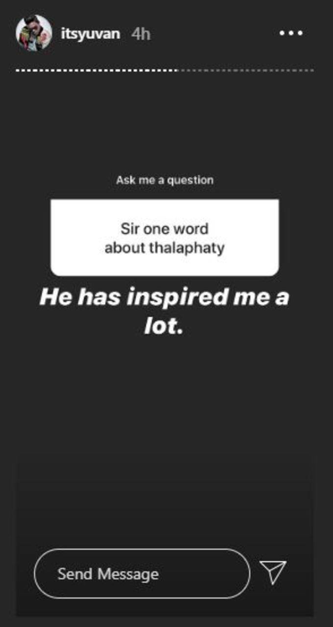 Yuvan about Vijay