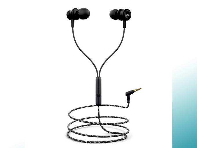 boAt BassHeads 152 Wired Earphones with Super Extra Bass, Durable Cable, Built-in Mic, Metallic Earbuds(Active Black)