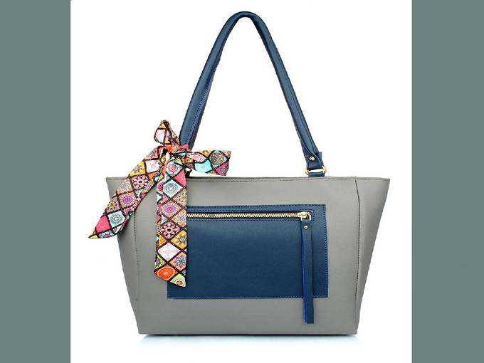 Mammon Women&#39;s Colorful Handbag (pkt-zip-ribn-grey)