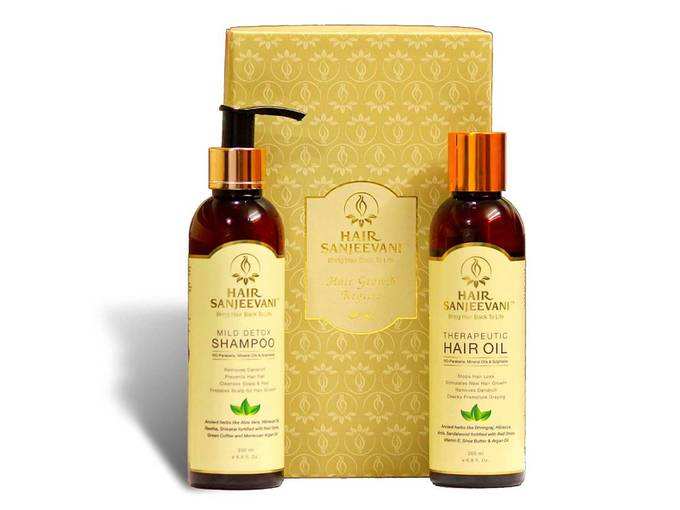 Hair Sanjeevani Hair Growth Oil and Shampoo - Organic Hair Care Regime Combo Kit for Hair Fall &amp; Dandruff Treatment- with Onion Oil, Argan, Jojoba,...